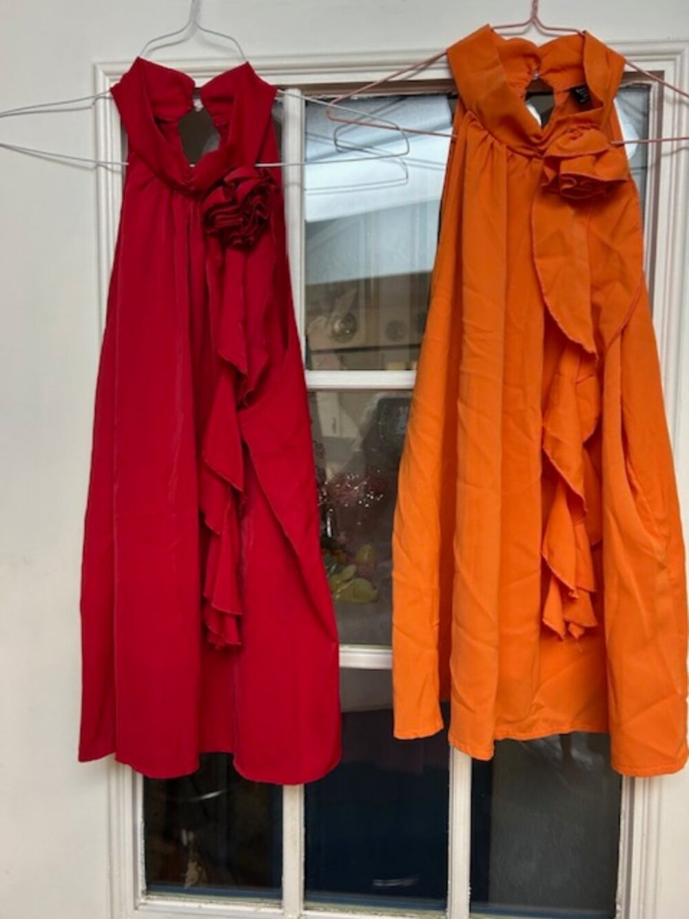 SHEIN Sleeveless Blouses, Red & Orange,  Size OXL